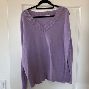 SO Lavender V-Neck Sweater for Women